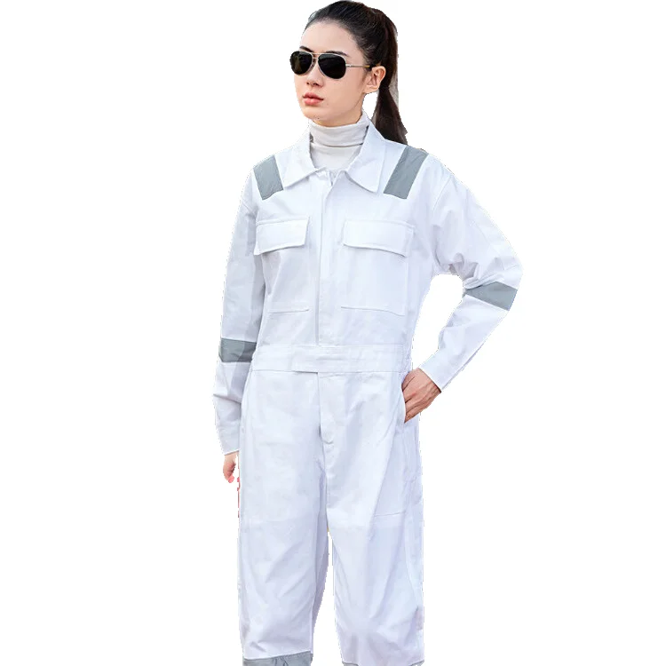 Unisex High Visibility Reflective Safety Workwear Jumpsuit Anti-Flame Coveralls Overall Mechanic Uniform Labor Workwear-Red