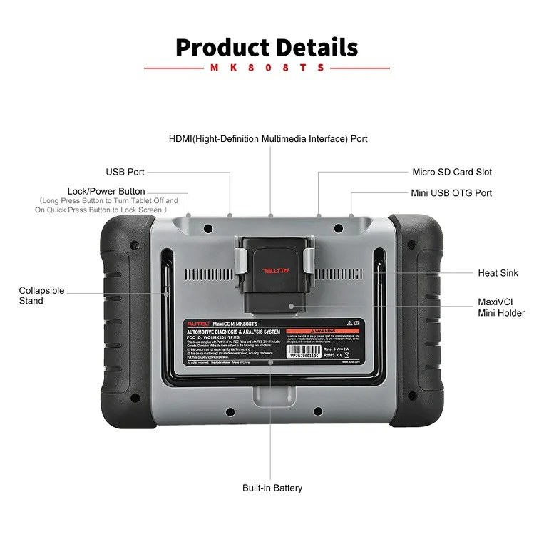 Newly released Autel MaxiCOM MK808TS tire pressure monitoring system tpms sensor multi-vehicle diagnostic tool