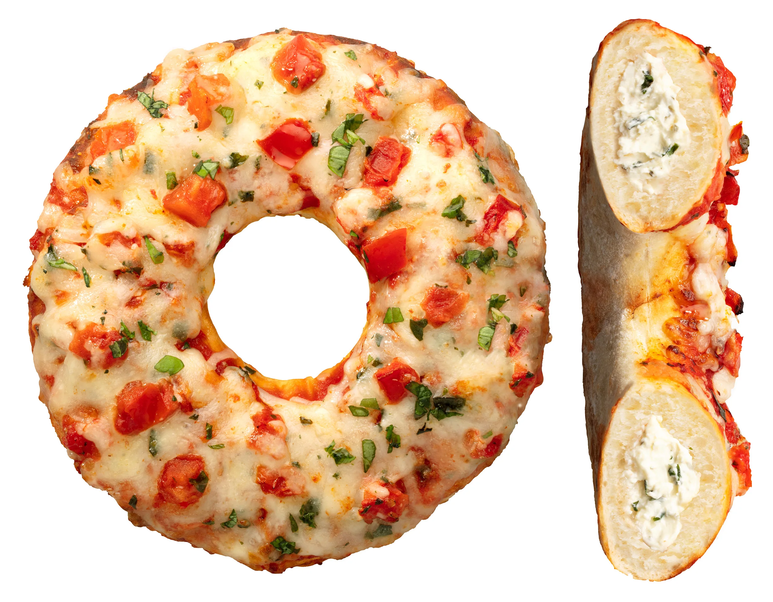 Pesto Cream Cheese And Real Italian Tomato Sauce Filled Mini Pizza-Donut Tomato-Basil 100G