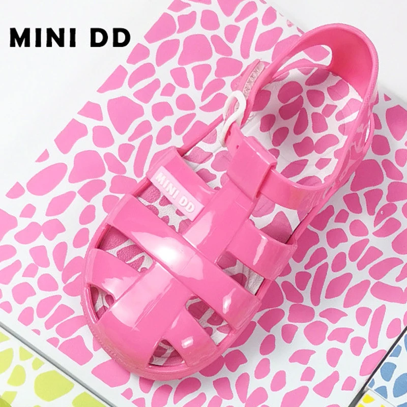 MINI DD Summer Kid Gladiator Shoes High Quality Children Outdoor Beach Sandal for Girl Crystal Toddler Jelly Flat Sandal