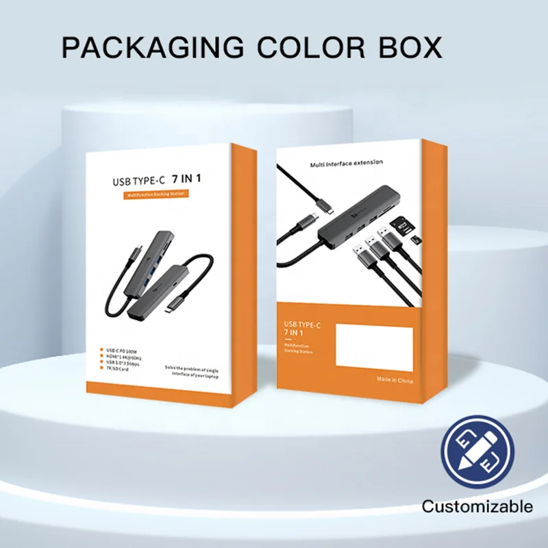 Universal Docking Station USB 7 Port 7 in 1 USB Type C HUB 3.0 for Macbook