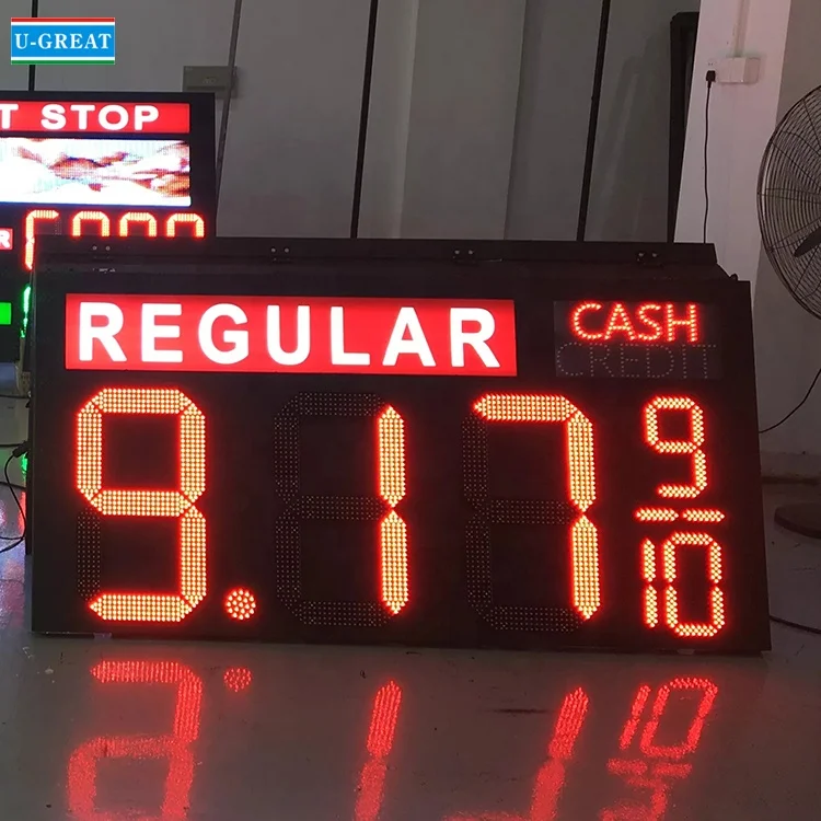 8 дюйма на 4 цифры по ценам от производителя форма 888 889/10 светодиодное газовое освещение вывески 7 сегмент IP65 наружного использования для автозаправочной станции