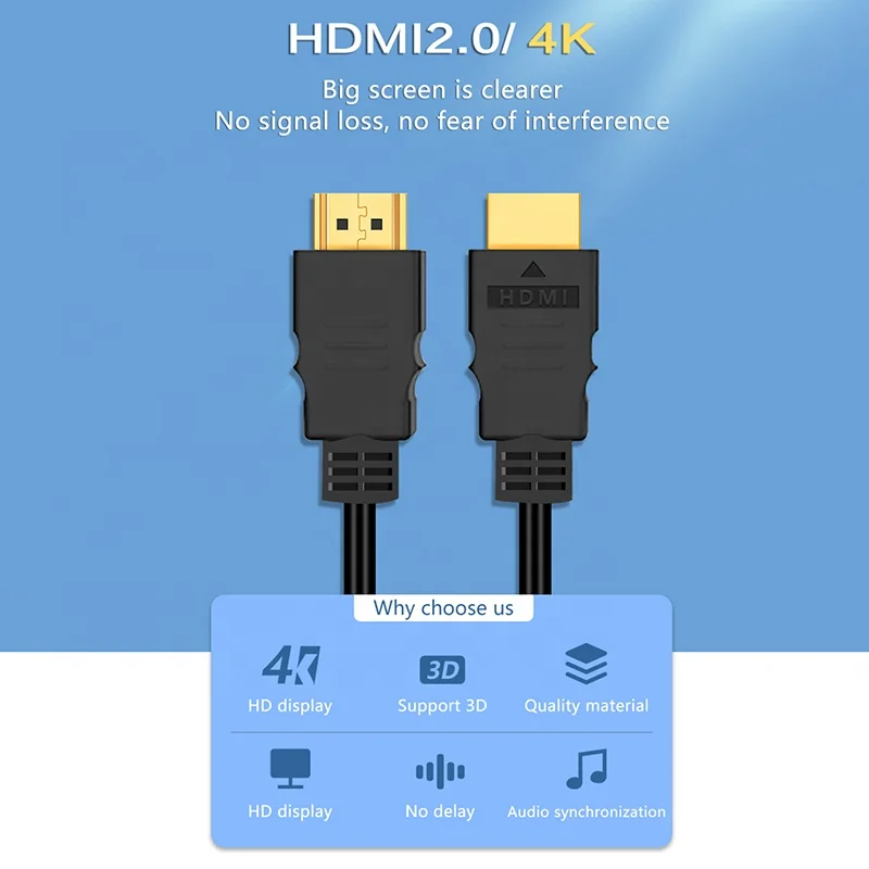 Шэньчжэнь Дешево кабель HDMI-HDMI 4K 2 0 1 4 HDMI производства 5 м 8 3 10 12 м/15 18 20 25M