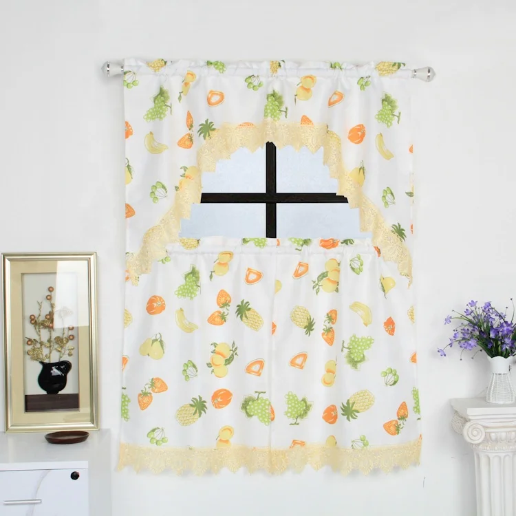 Kitchen curtain supplier in china sales cheap kitchen curtain for the kitchen
