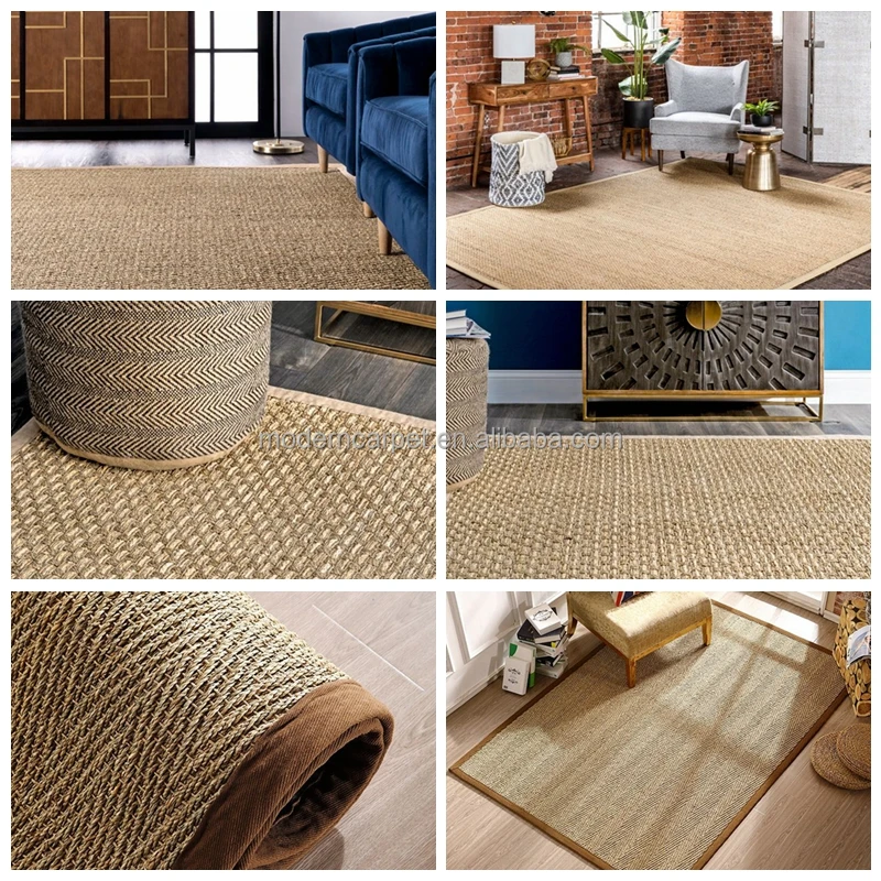 eco friendly natural fiber woven seagrass carpet rug floor mat home hotel resort living room bed room rug