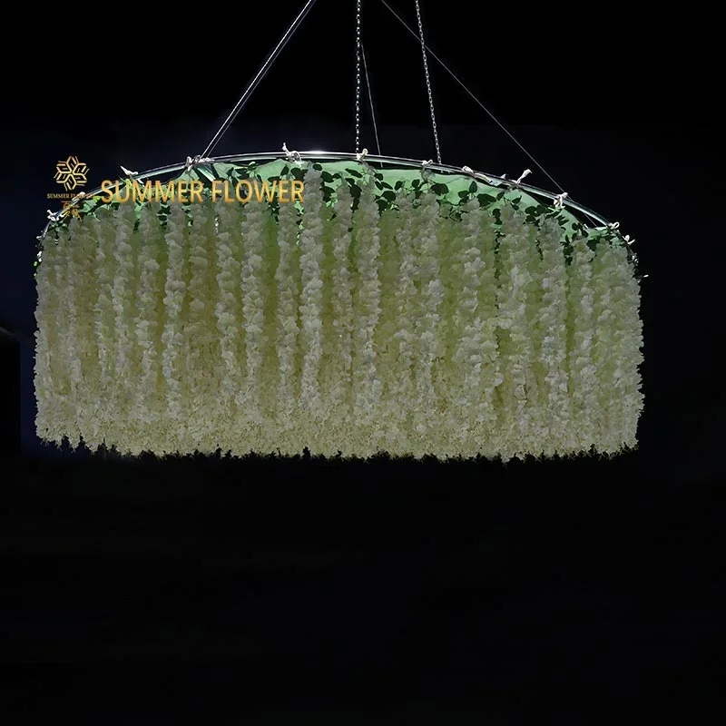 Summer Flower new design wedding ceiling decoration luxury artificial cherry blossom rattan