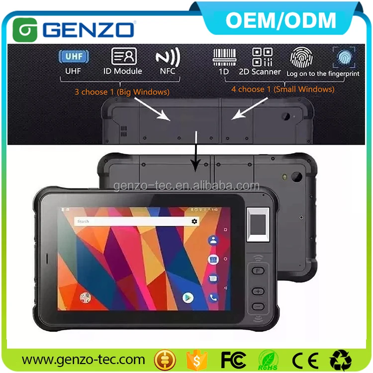 
Cheapest 7 inch 1000 nits android rugged tablet with nfc UHF Industrial tablet With fingerprint And 2d barcode 