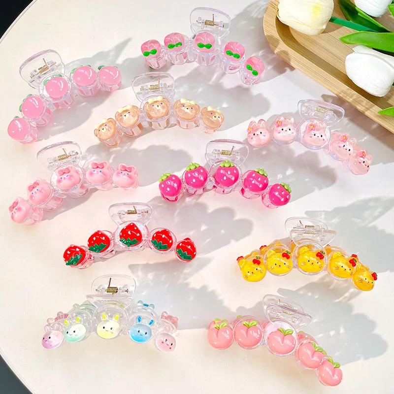 8cm New Spring Summer Fruits Haarklammer Fashion Plastic New Sweet Cute Shark Hair Claw Temperament Creative Girl Hair Accessory