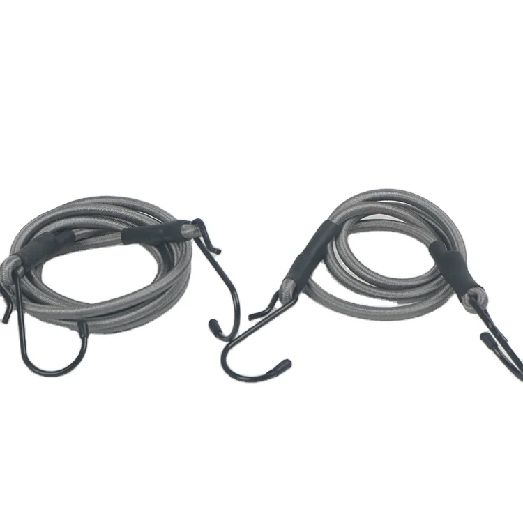 UHMWPE Braided Strap Custom Hook Shock Absorbing Bungee Rope Outdoor DIY Cargo Lashing Elastic Rope Bicycle Rope