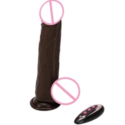 Silicone Electric DildoTelescopic Swing Rotating Heating Wireless Remote Control Female Vibrating Penis