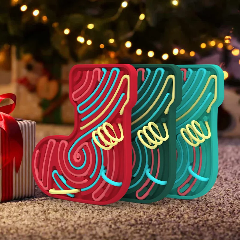 Christmas Calming Stress Anxiety ADHD & Autism Silent No Mess Portable Travel Bag Silicone Fidget Toy Sensory Activity Board