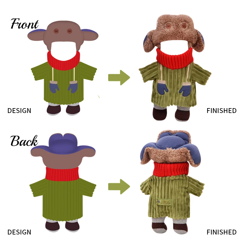 Professional Make Your Own Custom Plush Outfit Toy Character Plushie Dress Customize Unique Clothes for the Doll