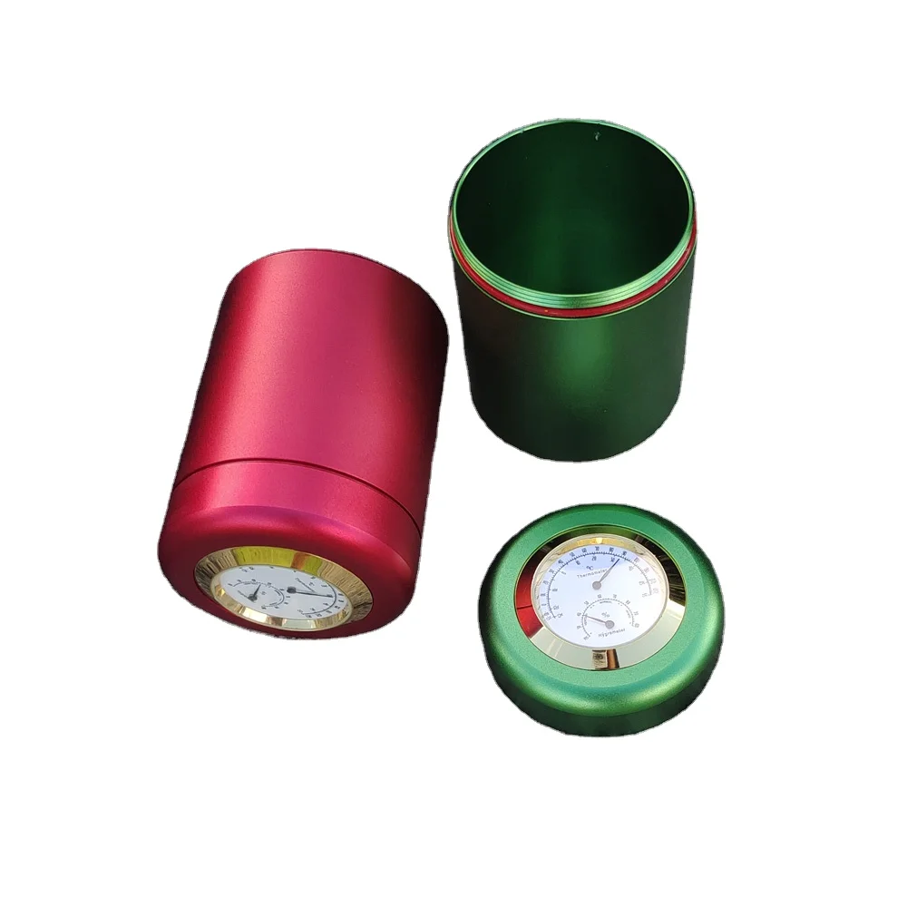 Air Craft алюминиевое хранение банка с термометром и гигрометром герметичное хранение банка табака