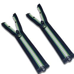 Wholesale Clothes Zipper Transparent Teeth With Splicing Double Color Nylon Zipper For Jacket