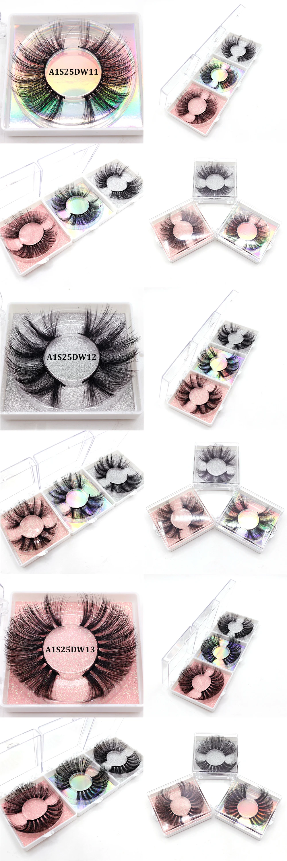Abestyou dropshipping ready to ship 1pair Mink Lashes with box Natural false Eyelashes Makeup False Lashes In Bulk