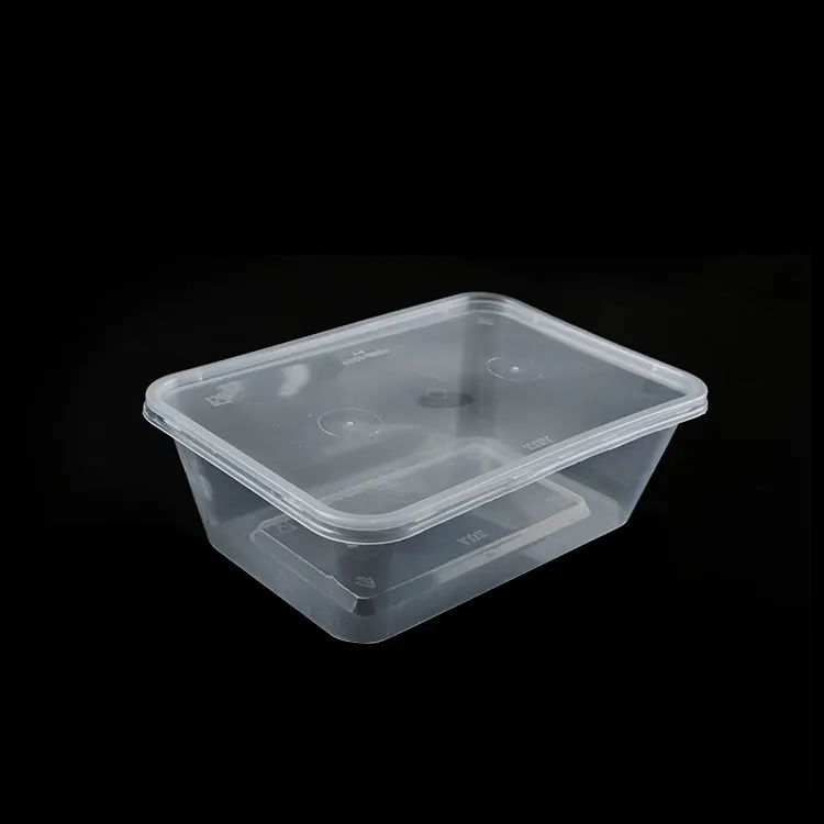 1000ml Rectangular Takeaway Boxes Plastic Deli 33Oz Pp Microwaveable Take Out Containers With Lids