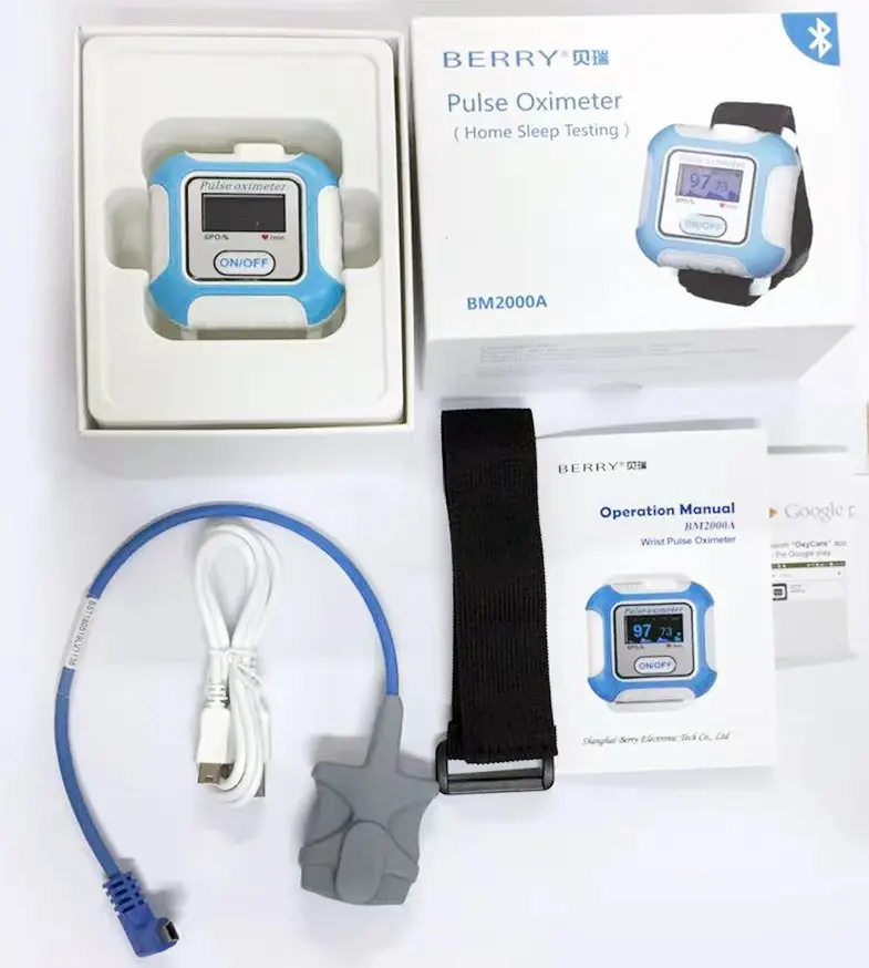 24 часа мониторинг носимых SpO2 Пульсоксиметр Bluetooth монитор апноэ сна