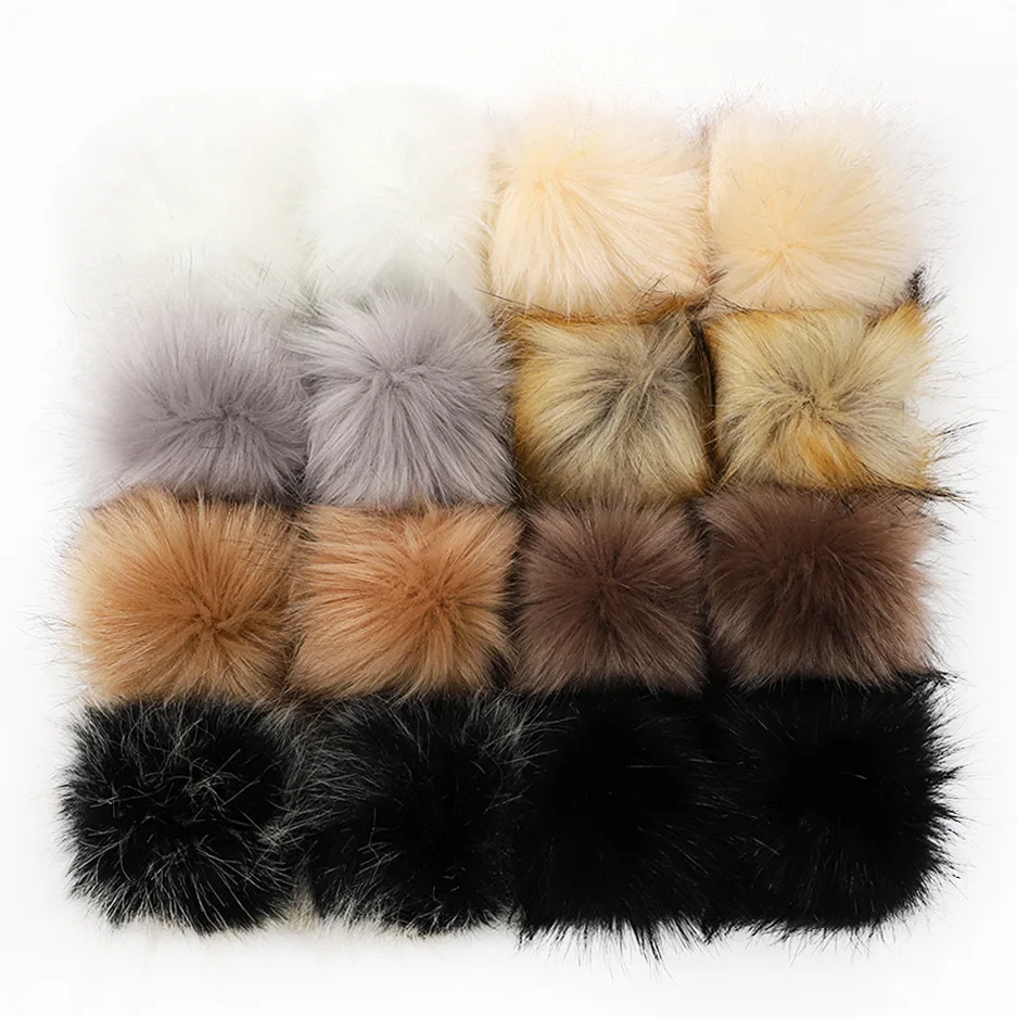 8 см китайский производитель оптовая поставка смешанных серых черных цветов Помпоны из искусственного лисьего меха шарики для украшения обуви