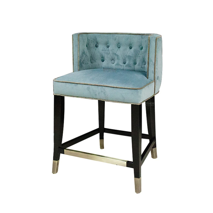 Velvet Counter Stool Home Modern Minimalist Casual Cafe Furniture High bar Counter Stool Chairs
