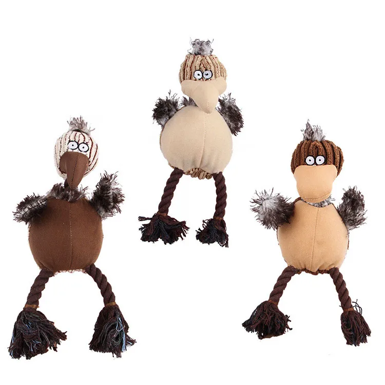 New Pet Plush Molar Bite-resistant Squeaky Dog Toy Cartoon Bird Pet Sounding Toy