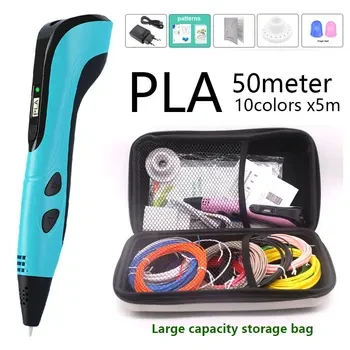 Jumon 3D Pen for Children with LED Screen 200M PLA and Power Adapter and Storage Box 3D Printing Pen