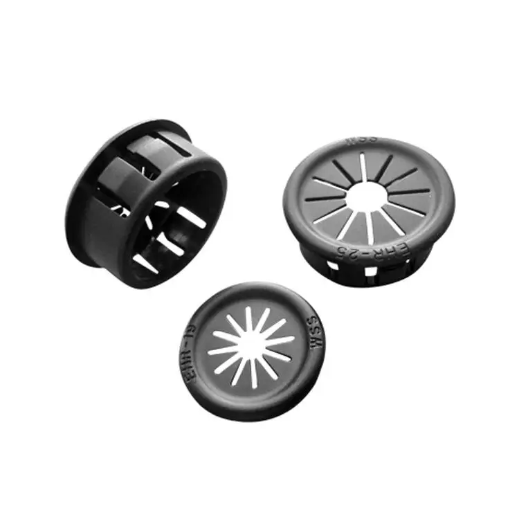 Black white Petal Type Nylon Snap Bushing EHR-25 Chassis cable hole Bushing plastic hole plug for cable wire organizer