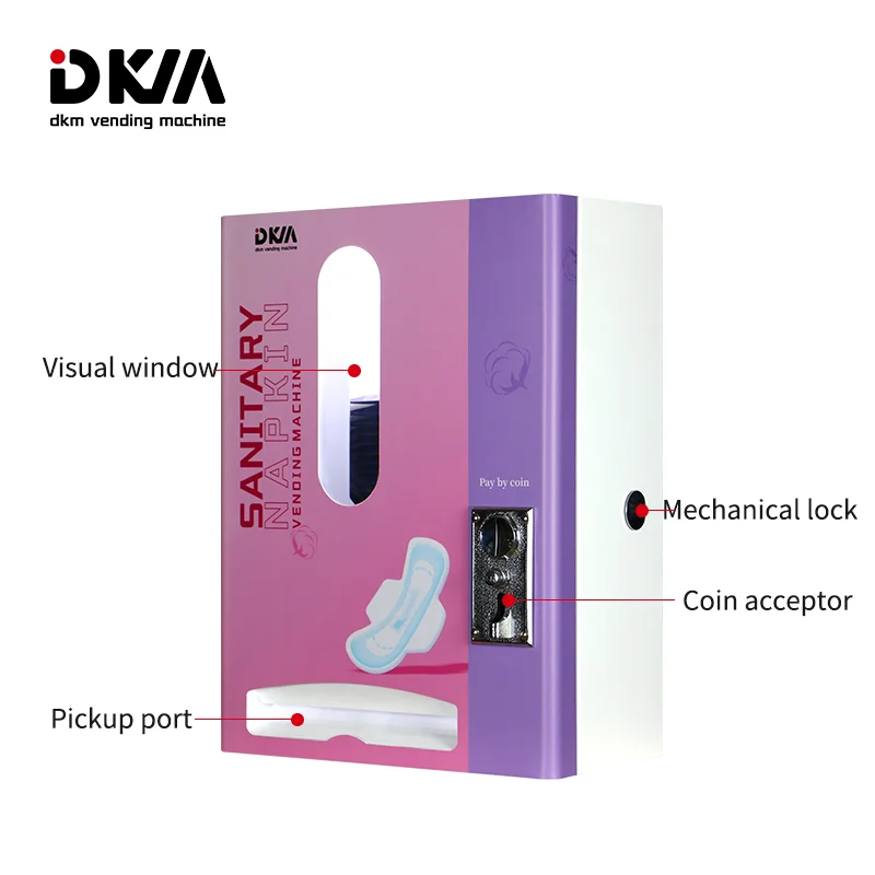 Dkmvending Mini Wall Mounted Sanitary Pad Dispenser Vending Machine With Qr