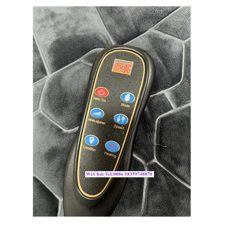 Vibrating heated massage mattress with removeable kneading pillow and air bag shiatsu massage pad Physical therapy massage bed