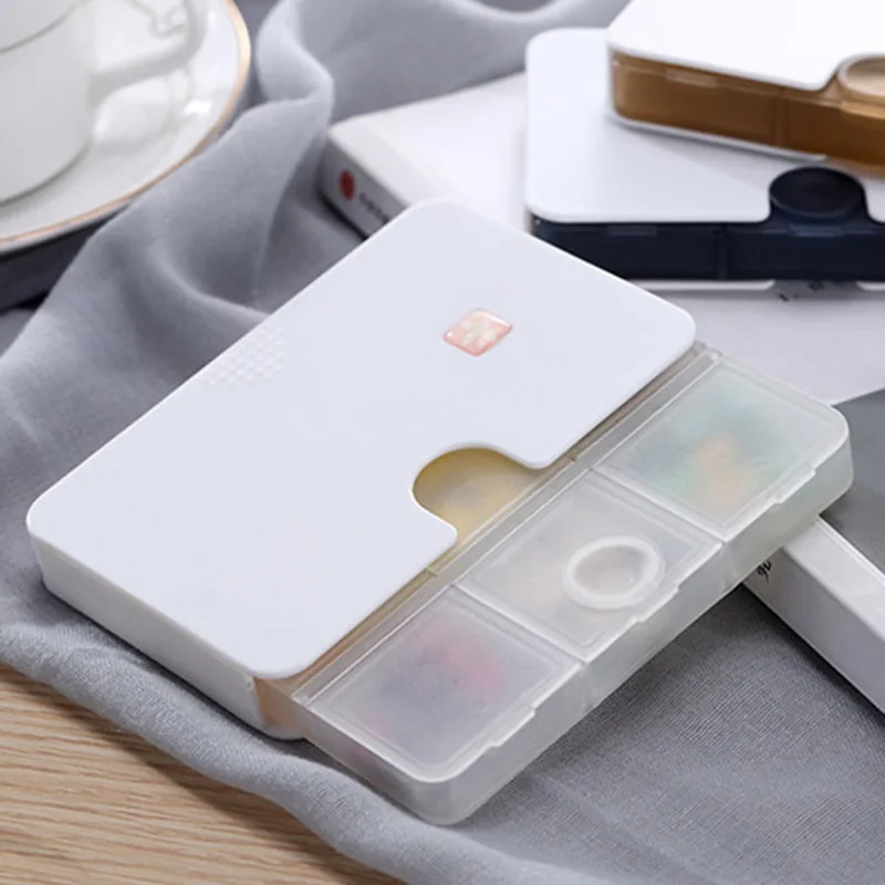 NBBLUESKY Portable Medicine Pill Box 6 Compartments Drawer Type Travel Pill Case Dosage Vitamins Cod Liver Oil Other Supplements