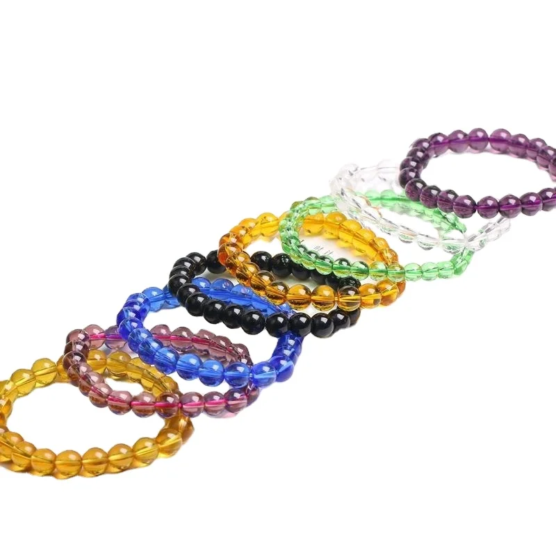 Wholesale Beaded Bracelets Jewelry For women 8mm crystal glass Bead bracelet