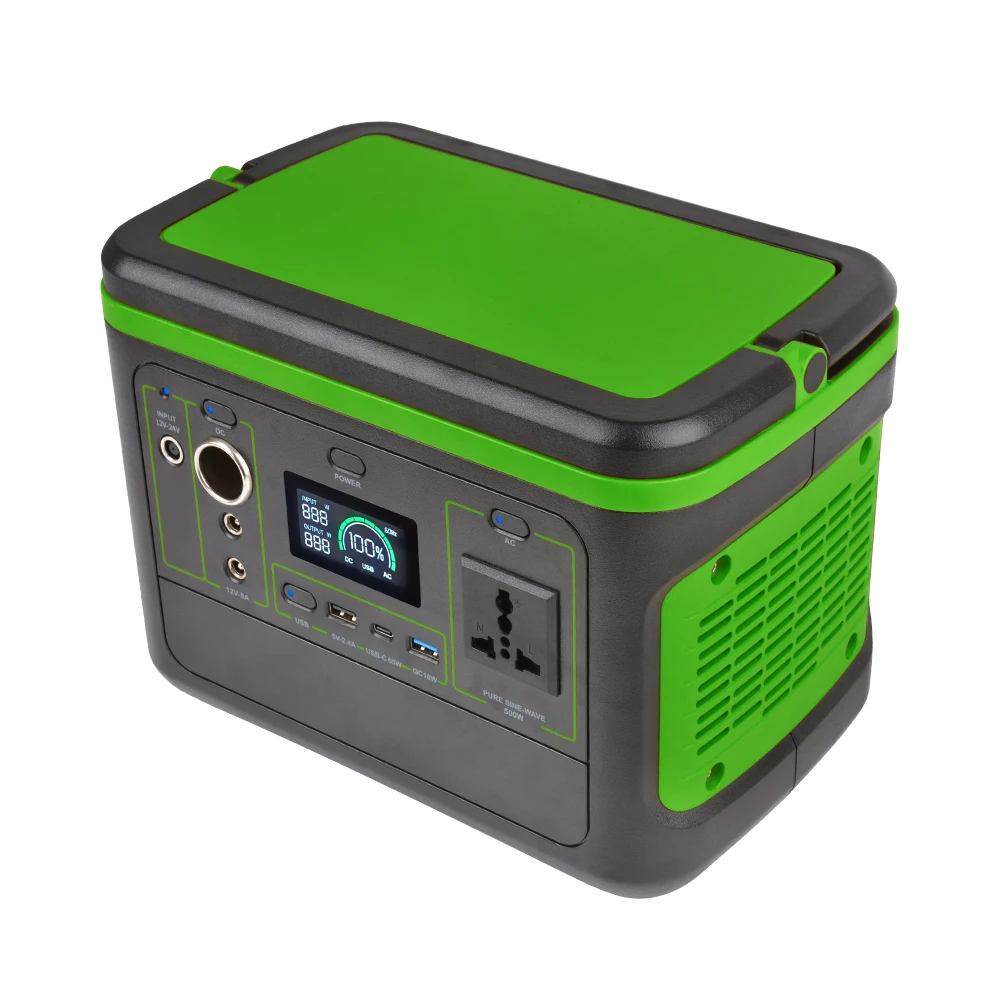 YABO Best Selling Energy Storage Charger Station Power Bank AC DC 110-220V Type C 500W Emergency Solar Power Station
