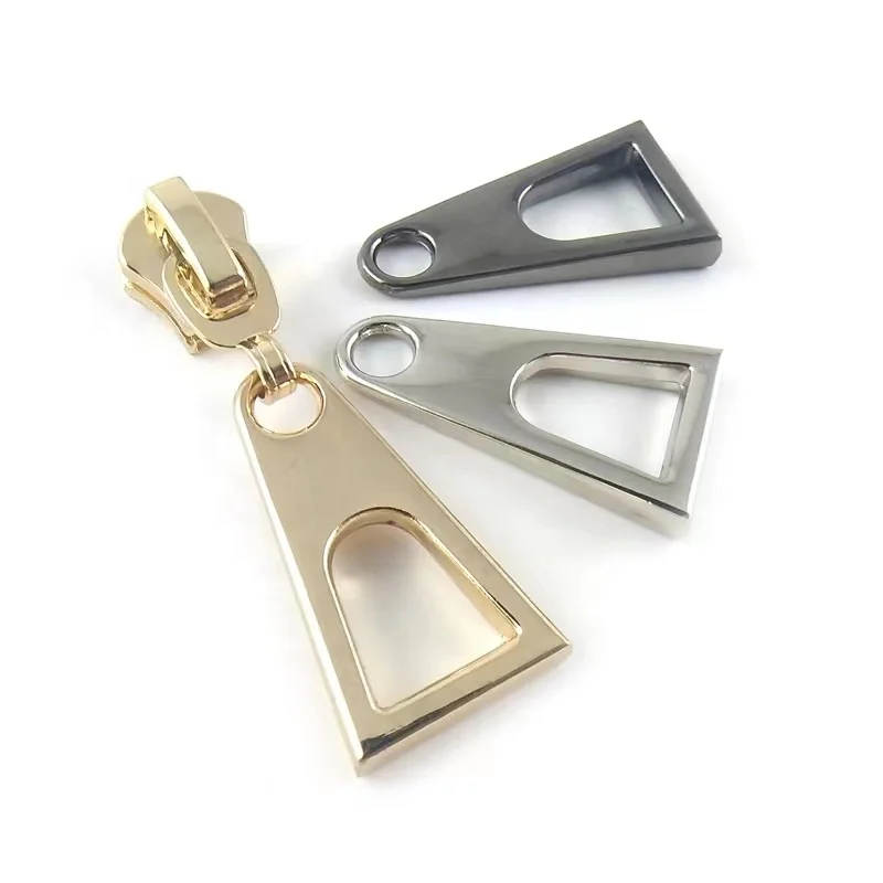 Custom high quality zipper puller hardware metal zip pullers slider bag zipper pulls for luggage accessories