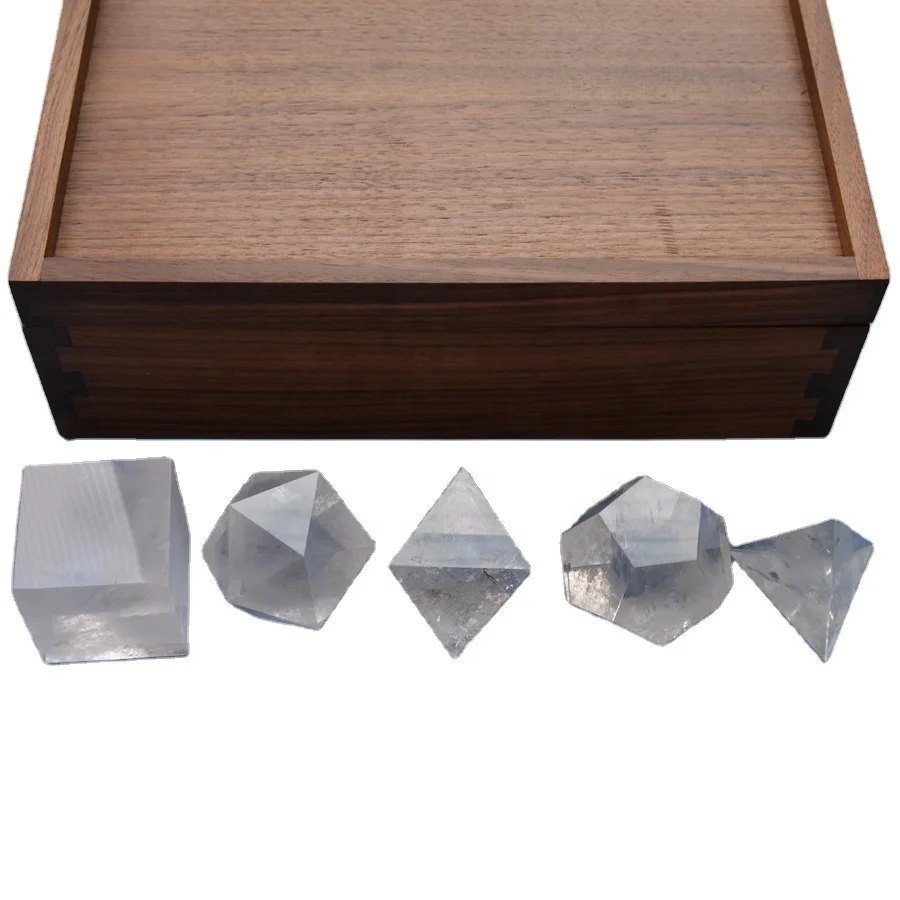 Crystal geometry quartz crystal geometry set crystal Platonic Solids Sacred natural gem healing