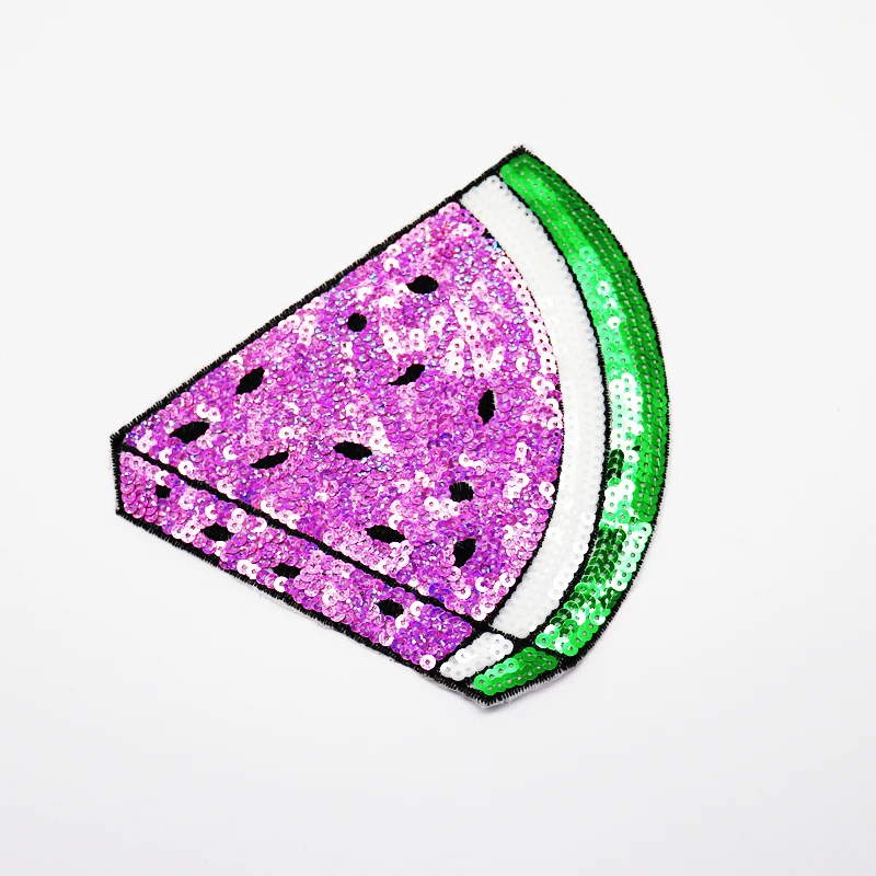 Factory Custom Chenille Patches Custom Ironing Embroidery Chenille Watermelon Sequins Ironing Patches