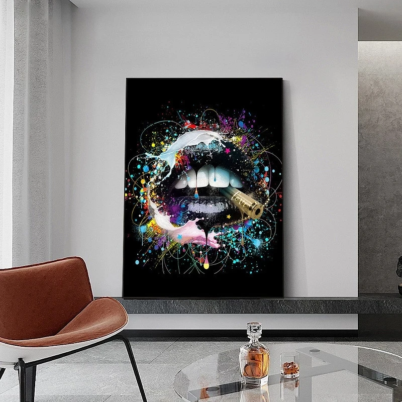 Home Decor Abstract Watercolor Pop Art Animal Figure Picture Colorful Poster Wall Art Painting Canvas Print