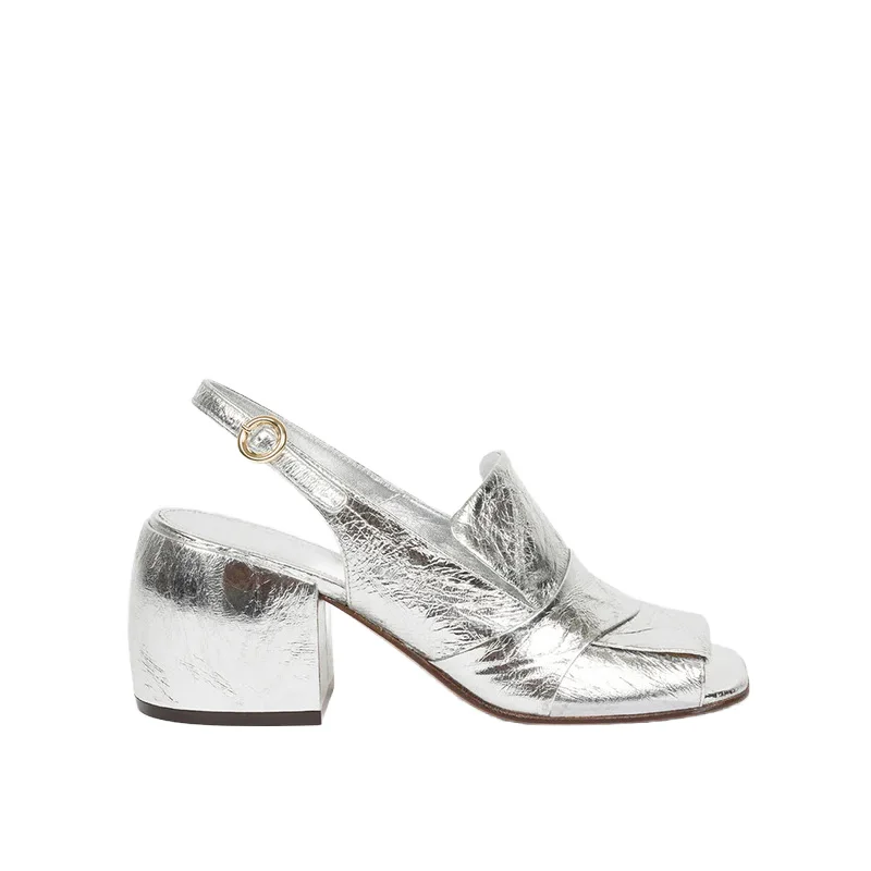 2024 на заказ новый дизайн кожаные Босоножки каблуке с металлическим ремешком женские блестящие босоножки блочном для вечеринки