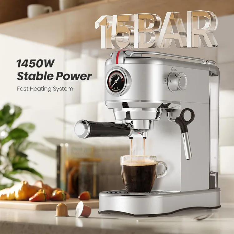 New Arrival Restaurant Italian Automatic Cappuccino Espresso Coffee Maker With Milk