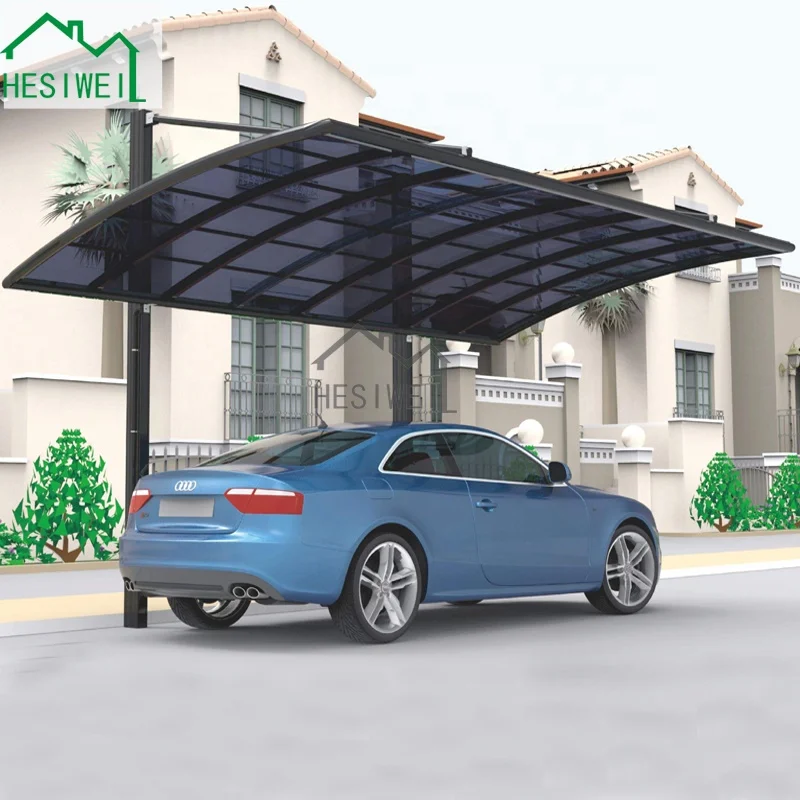 Outdoor Aluminum Frame Carport polycarbonate roof garage cantilever Canopy 6x6 single carport patio cover