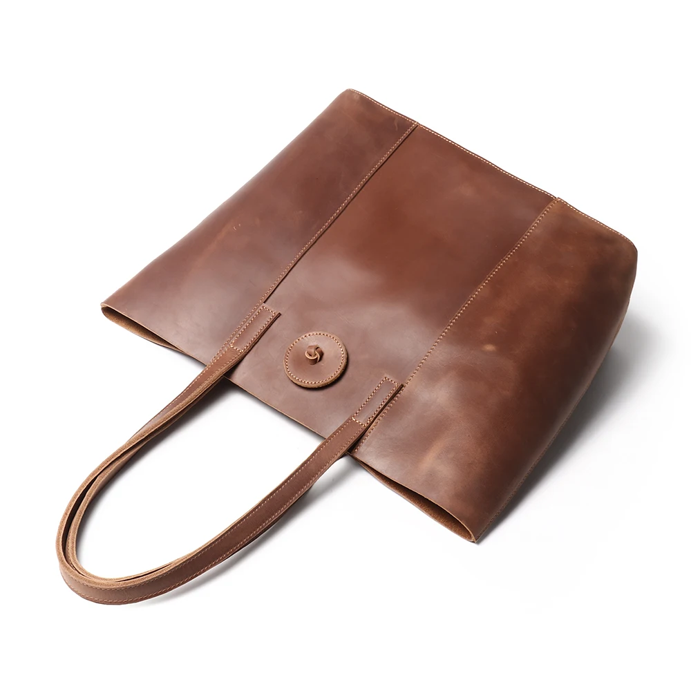 Crazy Horse Leather Totes Vintage Handbag Fashion Women Bags Made Of The Skin Of a Cattle