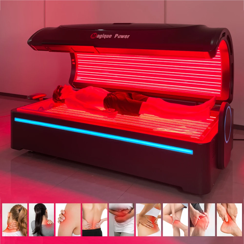 Professional Safe R5500 Ipad Control 0 Emf Full Body Red Led Infrared Red Light Therapy Bed For Home Use