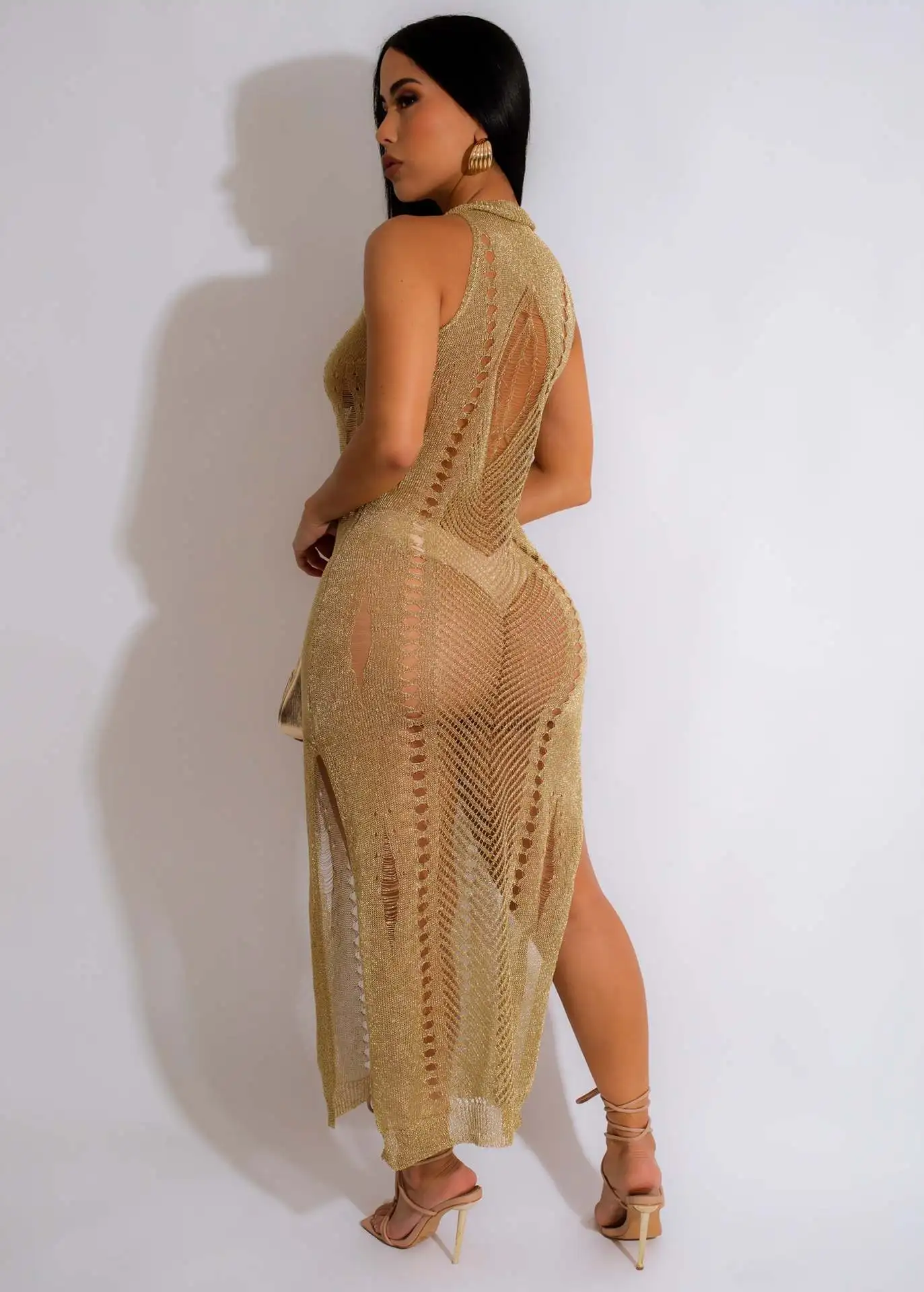 JSN9202216 2023 new arrival factory wholesale crochet see-through sexy pants beach smock for lady