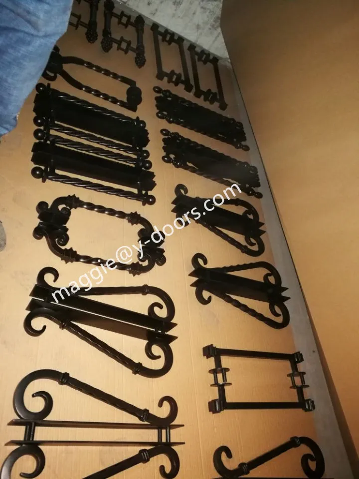 Customized wrought iron door handle US steel solid handle