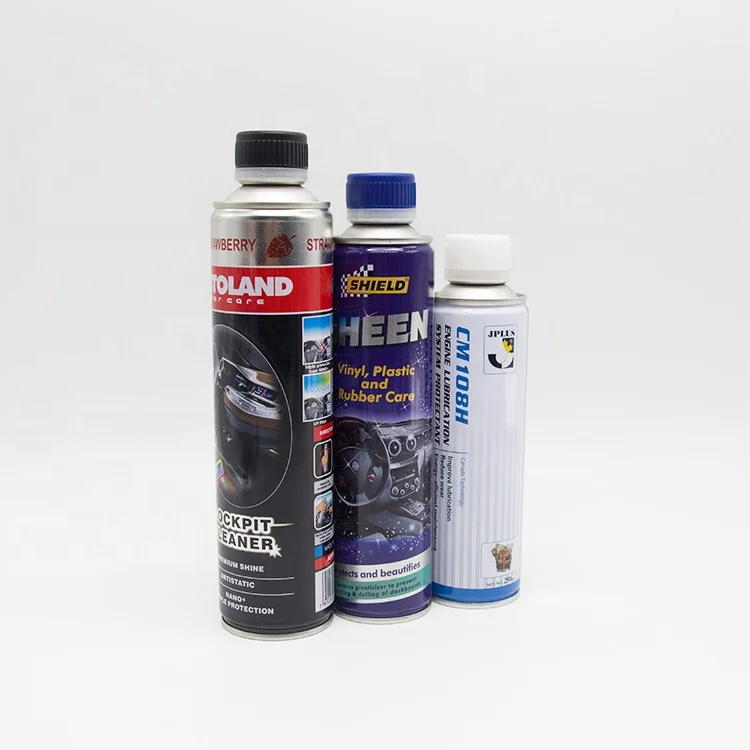 300ml Metal material plain tin can for engine oil/round aerosol metal fuel oil additive can