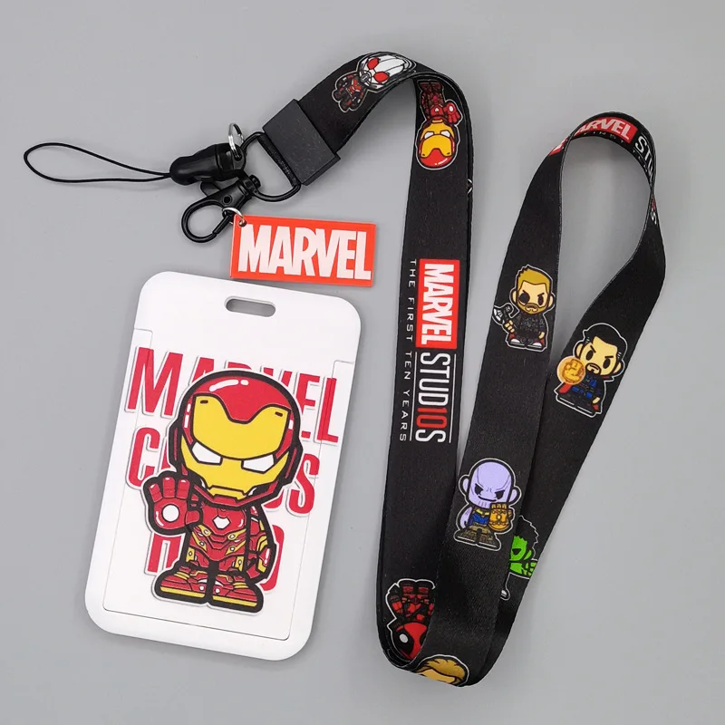 Hot Selling Manufacturers Wholesale Marvel Captain America Campus Student Bus Pass Card Sleeve Holder Neck Polyester Lany