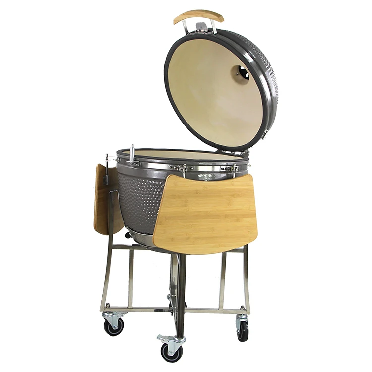 High Quality 2.5 thickness ceramic shell barbecue charcoal kamado in Black