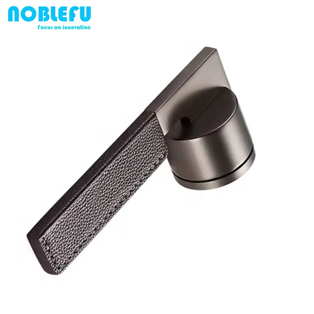 Made in China New Design Leather Door Handle High Quality Zinc Alloy Door Handle Lock with Lock Core