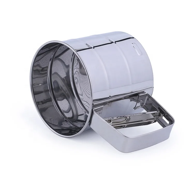 
Stainless Steel Manual Trigger Flour Sifter Baking Tools Fine Mesh Flour Sieve 
