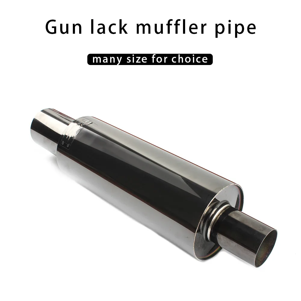 Gunmetal Universal Muffler straight Racing Performance Stainless Steel Car Back for style Exhaust Muffler tip Pipe