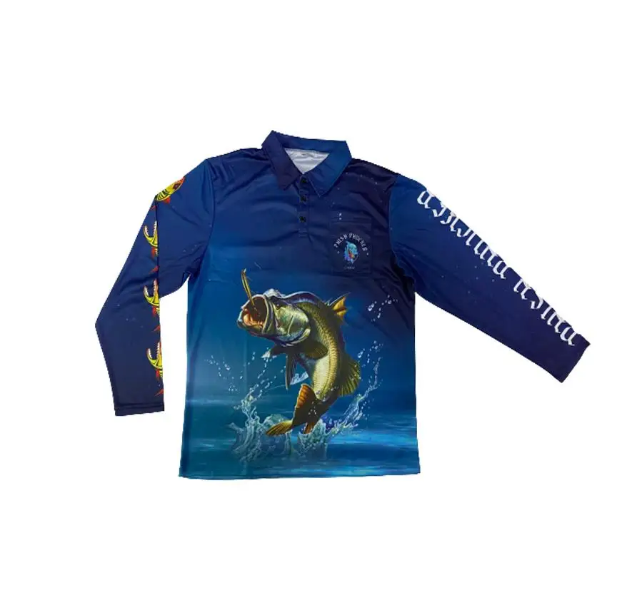 New Design Logo Men Fishing Wear Customized Sublimation Team Fishing Shirts