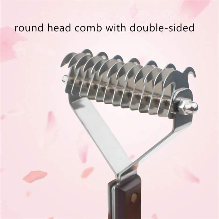 New Arrival Stainless Steel Dematting Comb with 2 Sided Professional Grooming Rake For Medium Small Dogs And